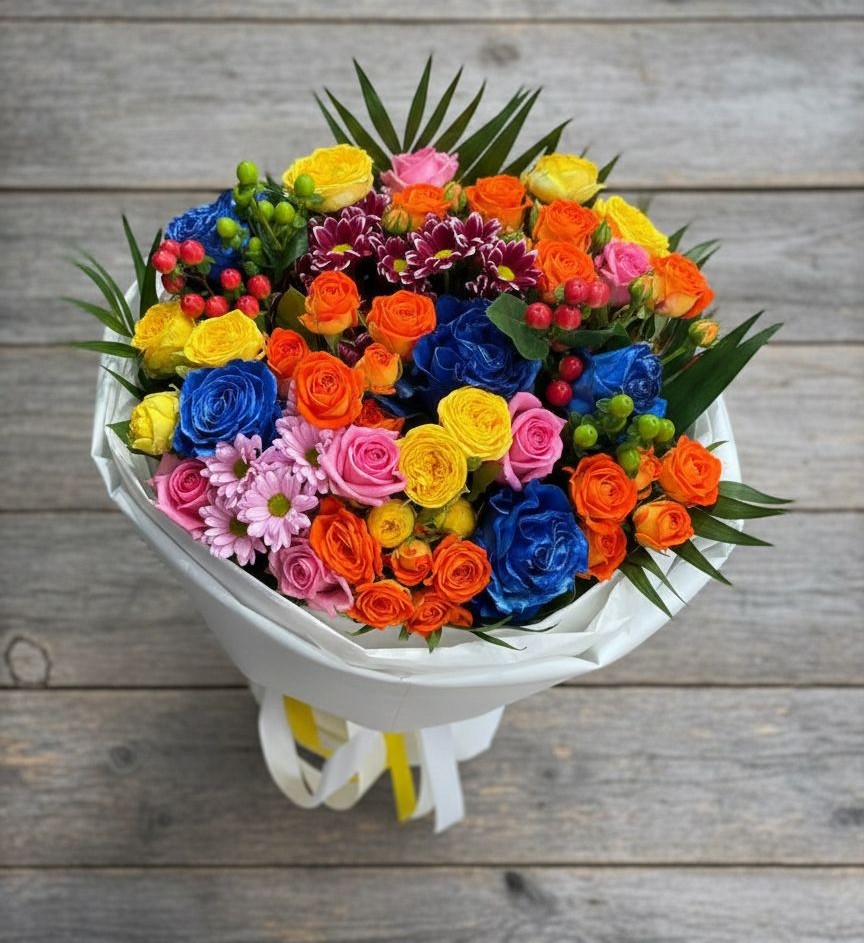 Букет цветов из: Розы и Хризантемы в Петровском Тамбовской области