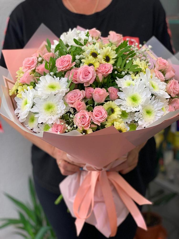 Букет цветов из: Розы и Хризантемы в Петровском Тамбовской области
