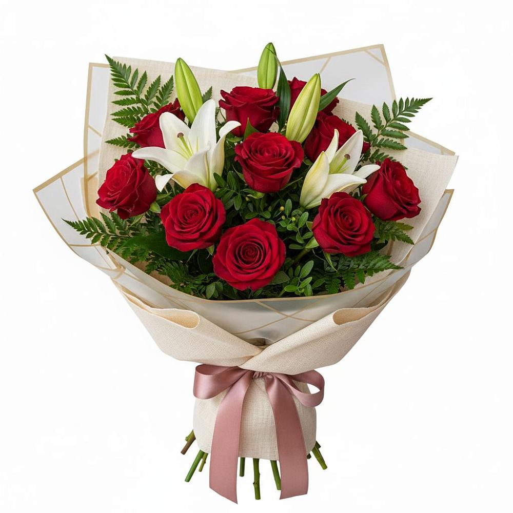 Букет цветов из: Лилии и Розы в Петровском Тамбовской области