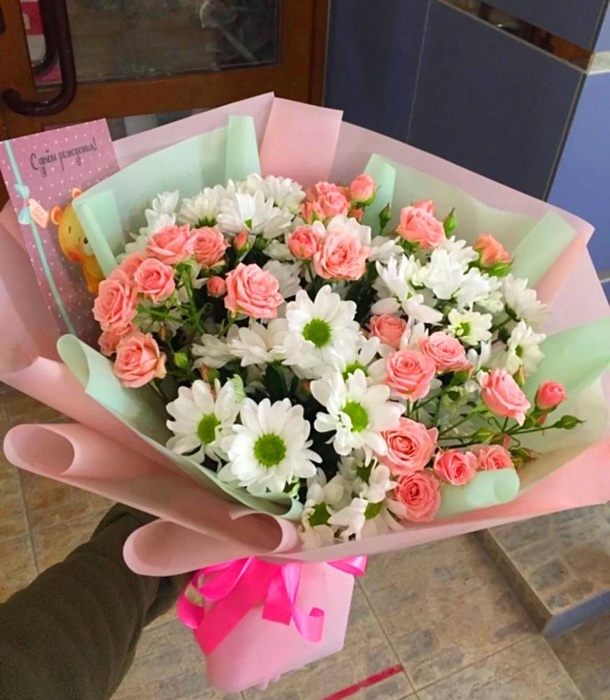 Букет цветов из: Розы и Хризантемы в Петровском Тамбовской области