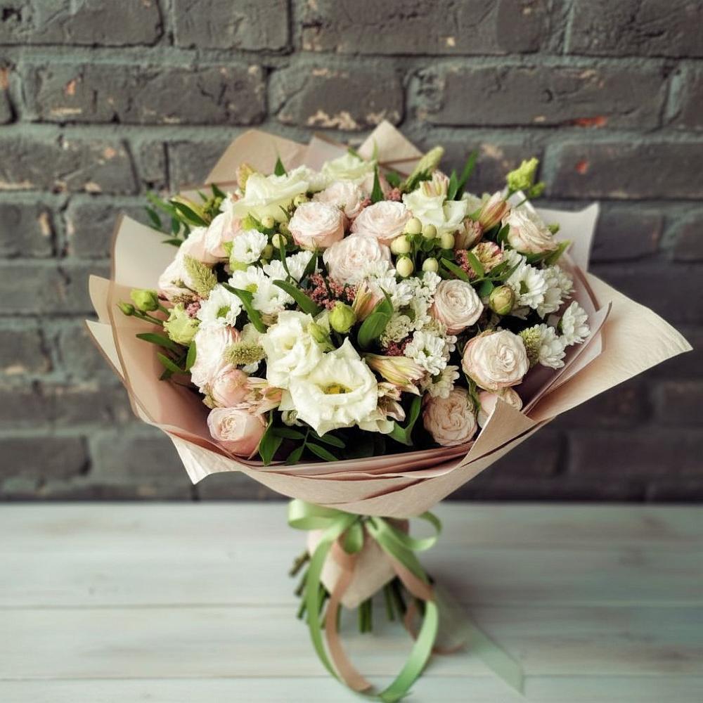 Букет цветов из: Альстромерии, Розы и Хризантемы в Петровском Тамбовской области