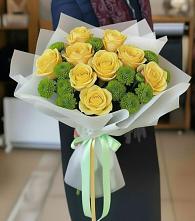 Букет цветов из:  Хризантемы и Розы в Петровском Тамбовской области