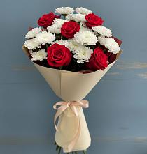 Букет цветов из:  Розы и Хризантемы в Петровском Тамбовской области