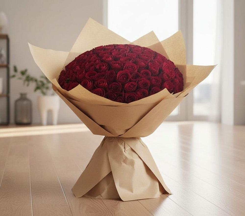 Букет 101 Красная роза в Петровском Тамбовской области
