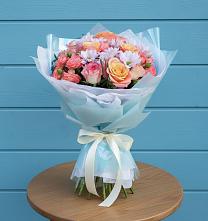 Букет цветов из:  Хризантемы и Розы в Петровском Тамбовской области