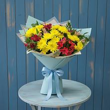 Букет цветов из:  Альстромерии и Хризантемы в Петровском Тамбовской области