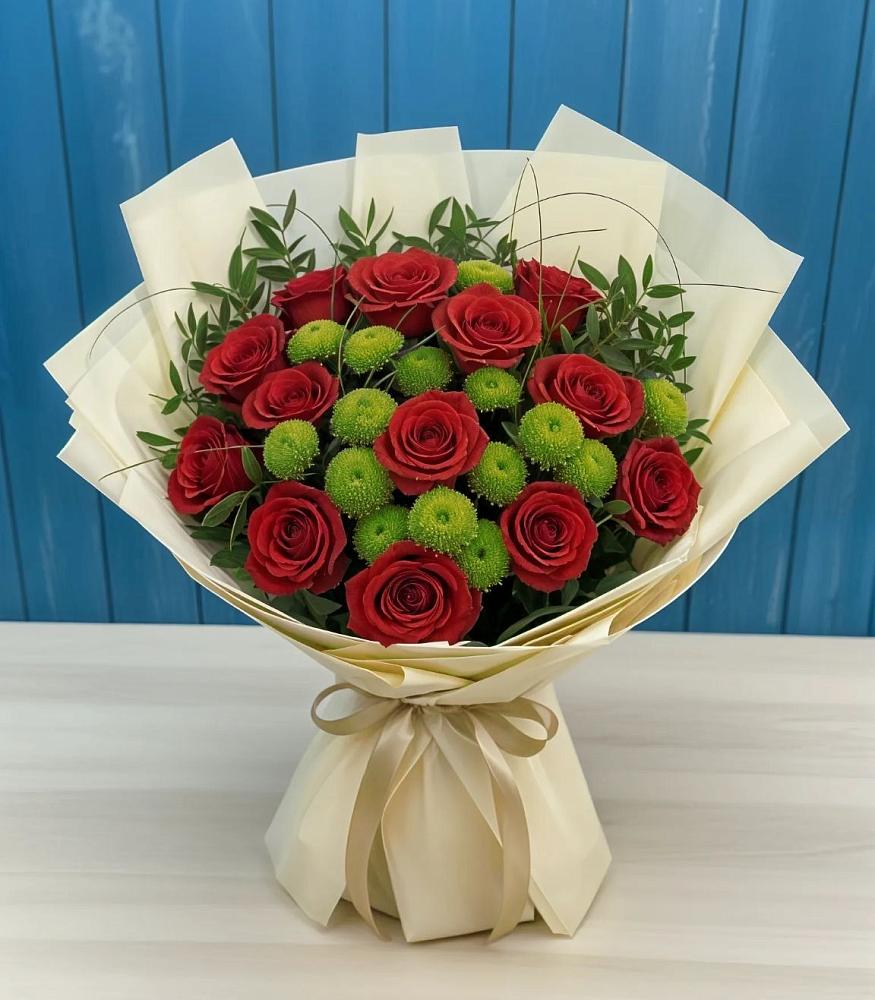 Букет цветов из: Розы и Хризантемы в Петровском Тамбовской области